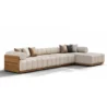 Right-angle view of L-shape outdoor sectional.