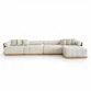 front view of beige modular sofa