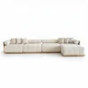 front view of beige modular sofa