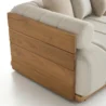 Close-up of modular sofa corner and armless chairs.