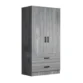 Angled view of the Frost custom 2 door Almirah showcasing its premium textured MDF doors and sleek contemporary profile.