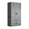 Angled view of the Frost custom 2 door Almirah showcasing its premium textured MDF doors and sleek contemporary profile.