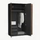 Open view of the luxury fluted Almirah highlighting ample hanging space for coats and dresses.