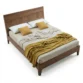 upper angled view of wooden bed showing matching pillows