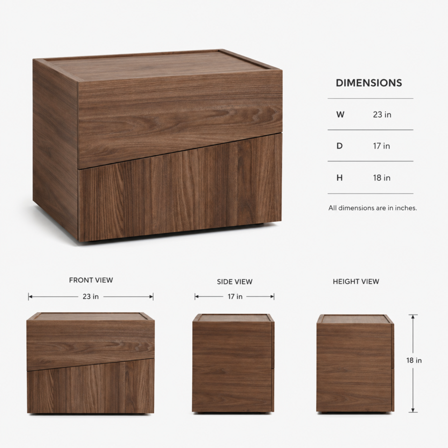 HalloWood sidetable dimesion HalloWood sidetable dimesion