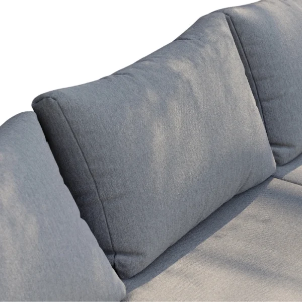 Kade Outdoor Sectional sofa (10) close view of grey cushions