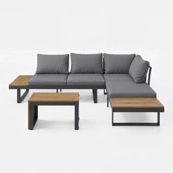 Kade Outdoor Sectional sofa (4) front view of grey sectional sofa