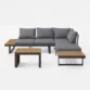 front view of grey sectional sofa