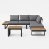 front view of grey sectional sofa