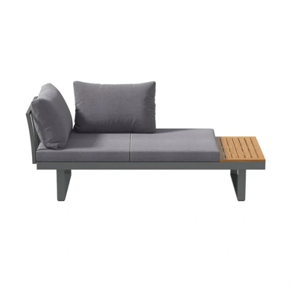 Kade Outdoor Sectional sofa (5) front view of right module of grey sectional sofa