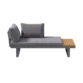front view of right module of grey sectional sofa
