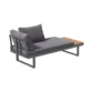 angled view of right module of grey sectional sofa