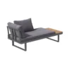 angled view of right module of grey sectional sofa