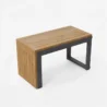 angled view of light brown coffee table