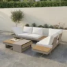 angled view of sectional sofa with matching coffee table