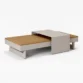 angled view of rectangular coffee table