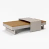 angled view of rectangular coffee table