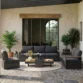 outdoor sofa set in matching outdoor area