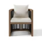 front view of teak wood dining chair