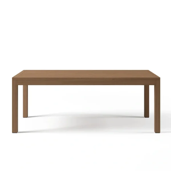 Wharf Outdoor Dining Set - Table (2) front view of teak wood dining table