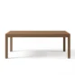 front view of teak wood dining table