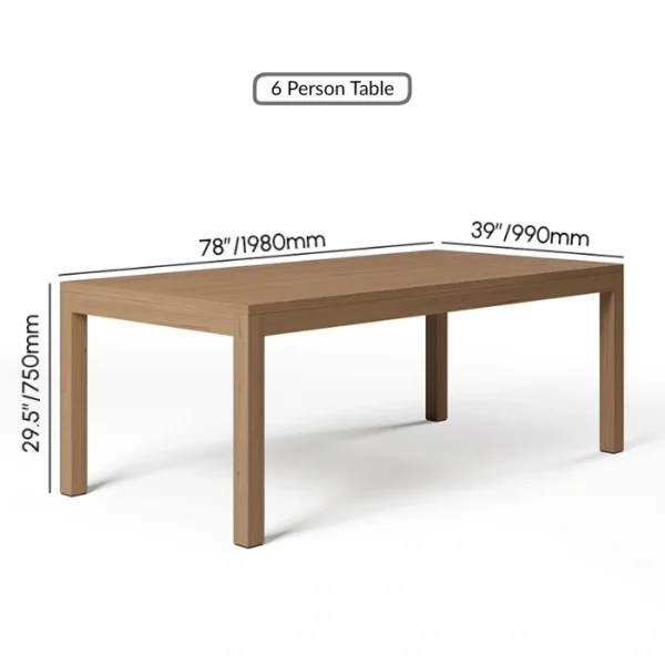 Wharf Outdoor Dining Set - table dimension 6 dining table dimension for 6 person