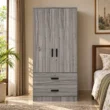 Grey Frost Wardrobe styled in a bright modern bedroom interior