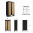 Black wardrobe dimensions: 36 inches wide, 20 deep and 75 high