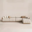 Fjord modular sofa with ivory upholstery and right-side chaise