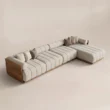 Elevated view showing the sofa seating layout and extended chaise