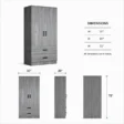 Grey Frost Wardrobe dimensions: 30 inches wide, 20 deep and 72 high