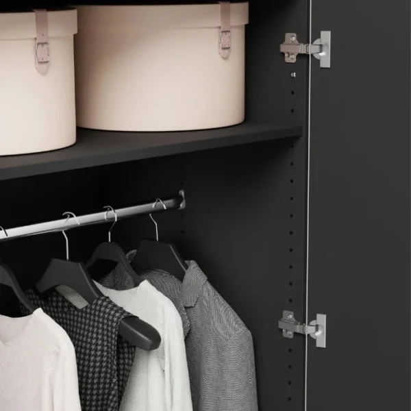 graino Wardrobe (2)_ Close-up of the premium fluted wood texture and scratch-resistant foil coating on the Graino modern wardrobe doors.