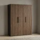 Graino modern fluted wooden wardrobe elegantly styled in a contemporary master bedroom setting.