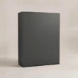 Back angled view of the wardrobe with a full black back panel
