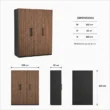 Graino wardrobe dimensions: 150 cm wide, 62 deep and 200 high