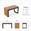 Kade table dimensions: 27.6 by 13.8 by 16.1 inches