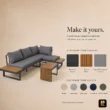 Kade material, finish and upholstery customization options