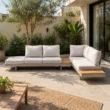 Nookline 6-seater outdoor sectional sofa arranged on a covered patio