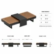 Reefline coffee table dimensions: 55.1 by 27.6 by 11.4 inches