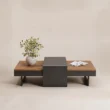 Front view of Reefline coffee table with teak slatted surfaces