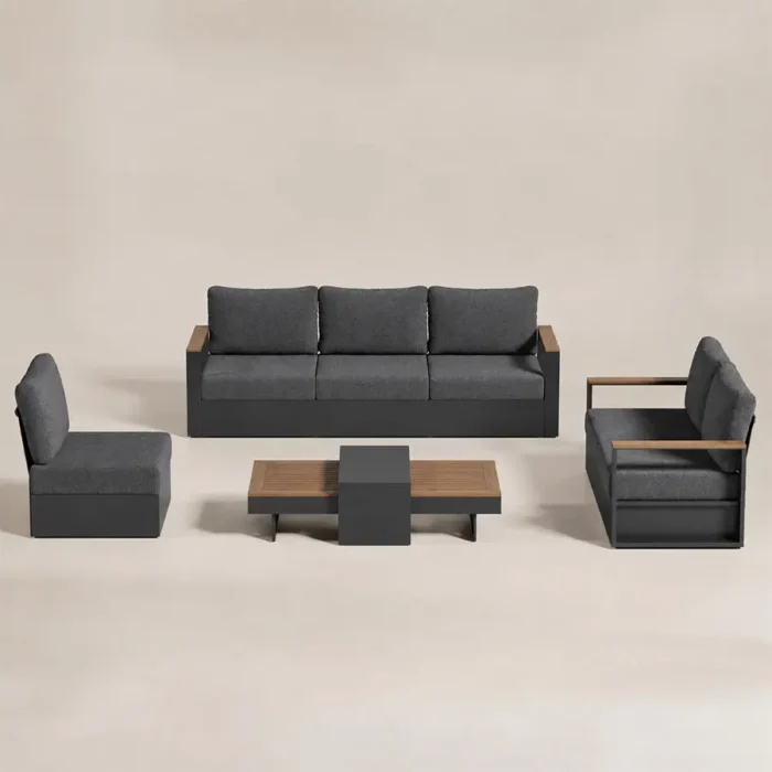 Reefline outdoor sofa set with 3-seater, 2-seater, chair and coffee table