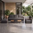 Reefline outdoor sofa set arranged on a covered garden patio