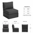 Reefline lounge chair dimensions: 29.5 by 32.7 by 33.9 inches