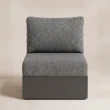 Front view of Reefline single lounge chair with grey cushions
