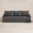 Front view of Reefline 3-seater outdoor sofa with grey cushions