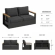 Reefline 2-seater sofa dimensions: 66.1 by 32.7 by 33.9 inches