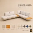 Nookline sectional sofa customization options for finish, upholstery and colour