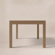 End view of the Wharf outdoor dining table and fixed square legs