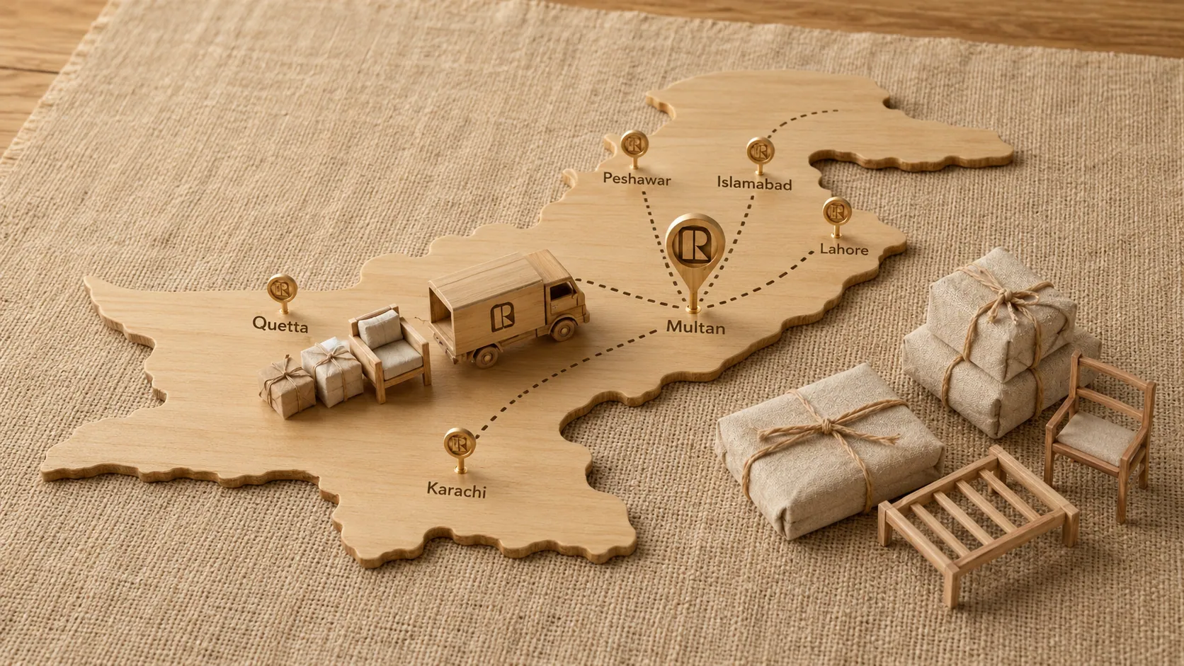  ROCO Interiors furniture delivery from Multan to cities across Pakistan