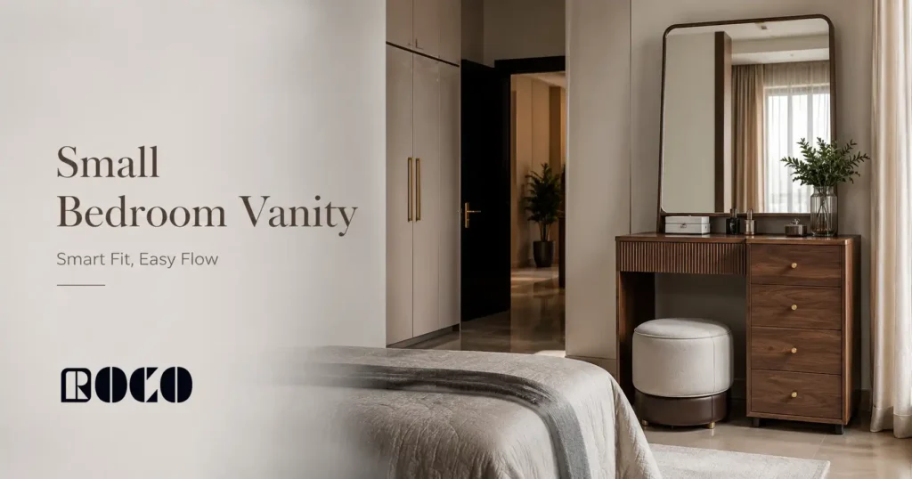 Modern dressing table design in Pakistan with mirror and storage